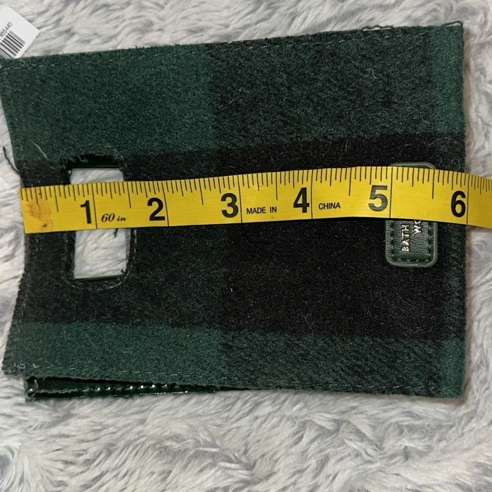 Bath & Body Works Green Black Buffalo Plaid Small Gift Tote Bag Holiday